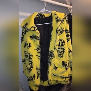 Dolls Kill Yellow and Black Teddy Jacket